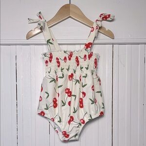 EUC Smocked Cherry One Piece Swim Suit